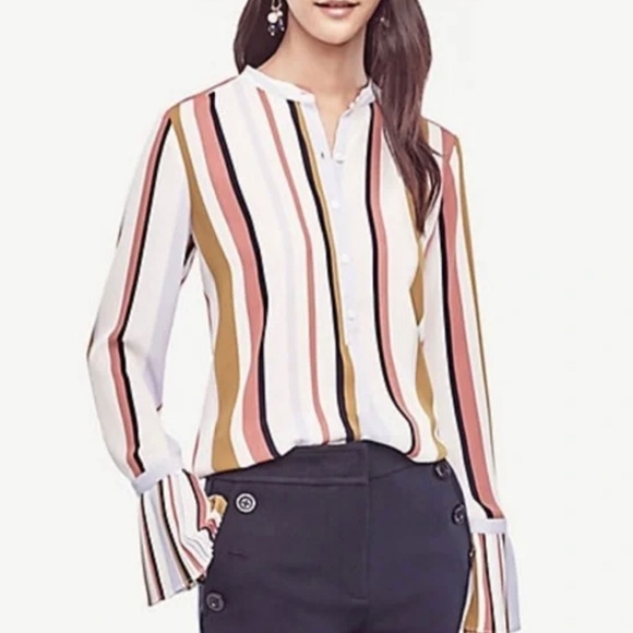 Ann Taylor Striped Blouse - Picture 9 of 9